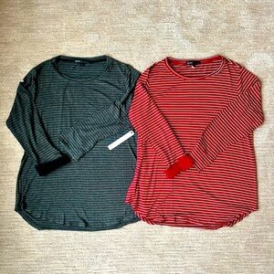 NWOT Gibson super soft striped layering tees size small